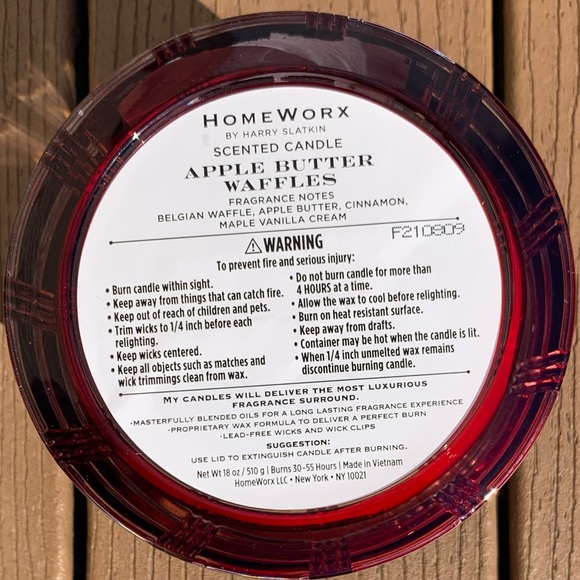 🆕APPLE BUTTER WAFFLES HARRY SLATKIN HOMEWORX 4 WICK 18oz CANDLE NWTS! - Picture 4 of 5